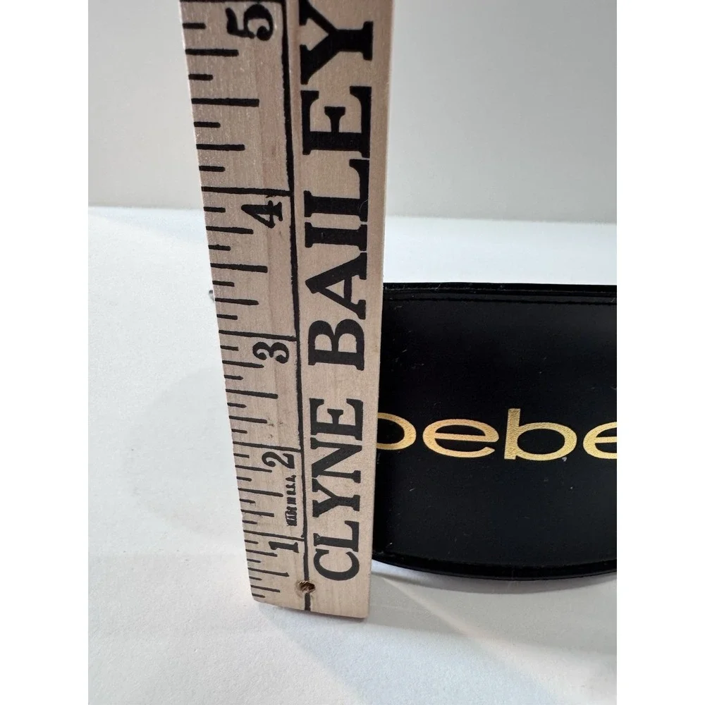 Bebe Gold Tone Logo Large Black‎ Sunglasses Eyeglasses Semi-Hard Clamshell Case